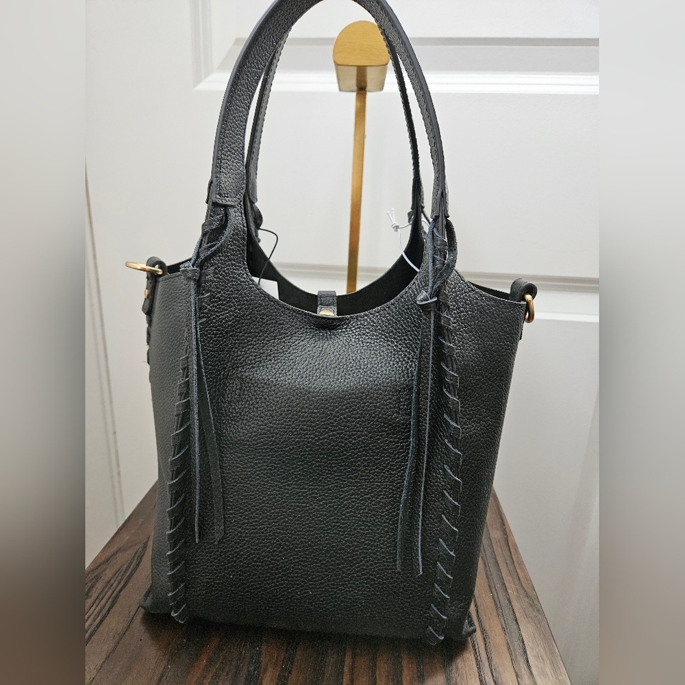 Sam Edelman Sylvia Small Crossbody Bag In Black W/ Whipstitch - Picture 2 of 11